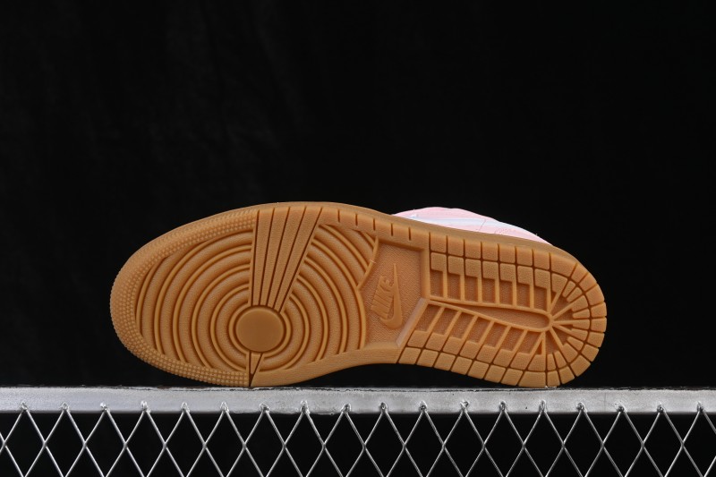 Nike Air Jordan 1 Low Retro Basketball Shoes with Light Gum Pink Accent - DC0774-601