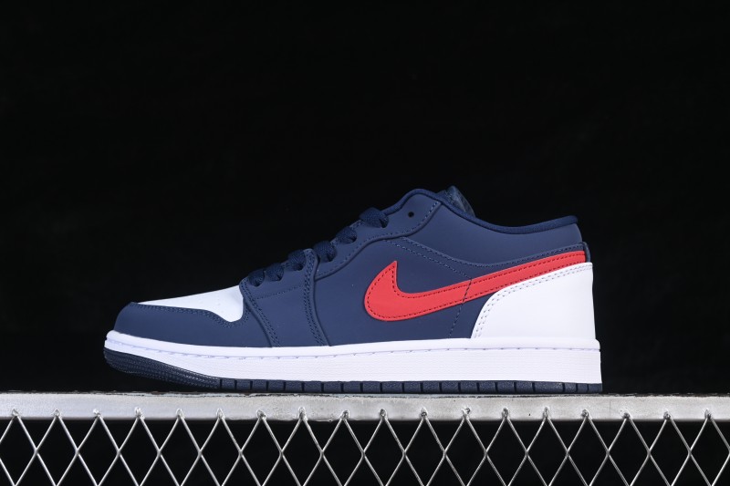 Nike Air Jordan 1 Low Retro Basketball Sneakers with Iconic Color Blocking - CZ8454-400