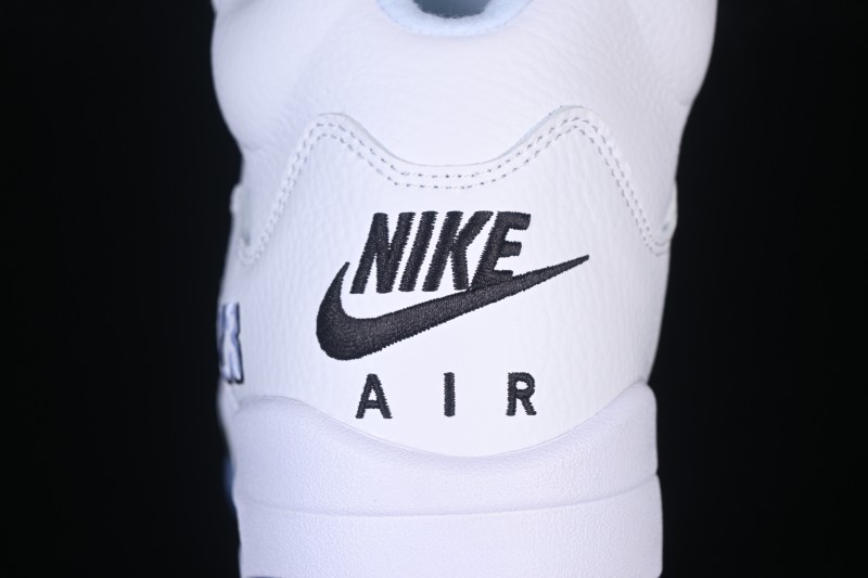 Nike Air Jordan 5 Retro Running Shoes with White Metallic Design and Visible Air Cushioning - HQ7978-103