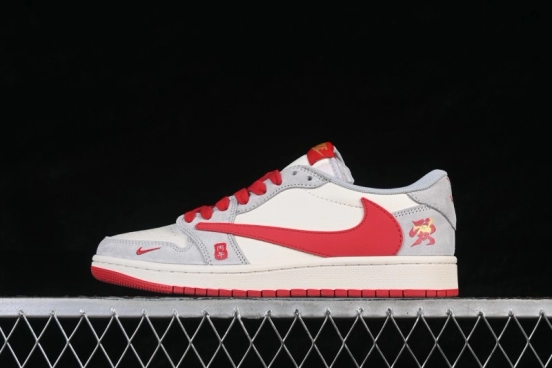 Nike Travis Scott x Fragment Design x Air Jordan 1 Low OG SP Limited Edition Running Shoes with Tie-Dye Print - QW5288-141