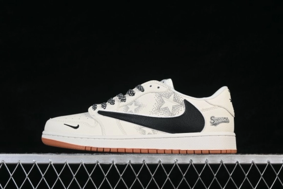 Nike Air Jordan 1 Low OG SP Travis Scott x Fragment Design Casual Skateboarding Shoes with Reverse Swoosh and Layered Collab Design - LD2028-073