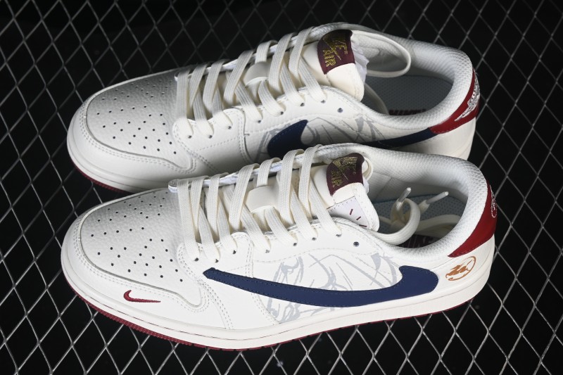 Nike Travis Scott x Fragment Design x Air Jordan 1 Low OG SP Retro Lifestyle Sneakers - NH0601-064