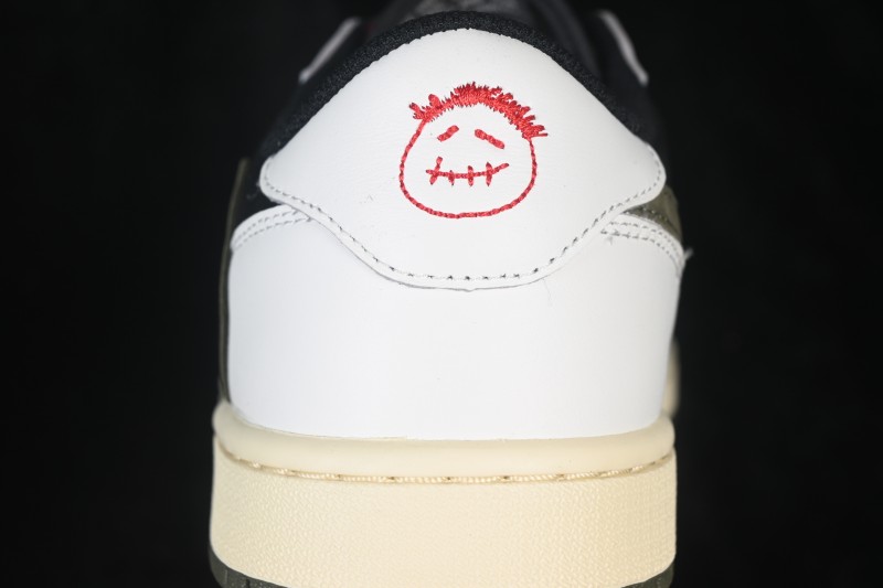 Nike Travis Scott x Air Jordan 1 Low OG AJ1 Retro Low-Top Sneakers with Reverse Swoosh - DZ4137-106