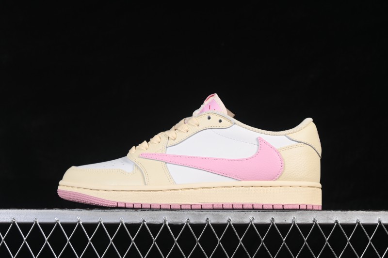 Nike Travis Scott x Air Jordan 1 Low OG Retro Basketball Shoes with Reverse Swoosh - IQ7604-100