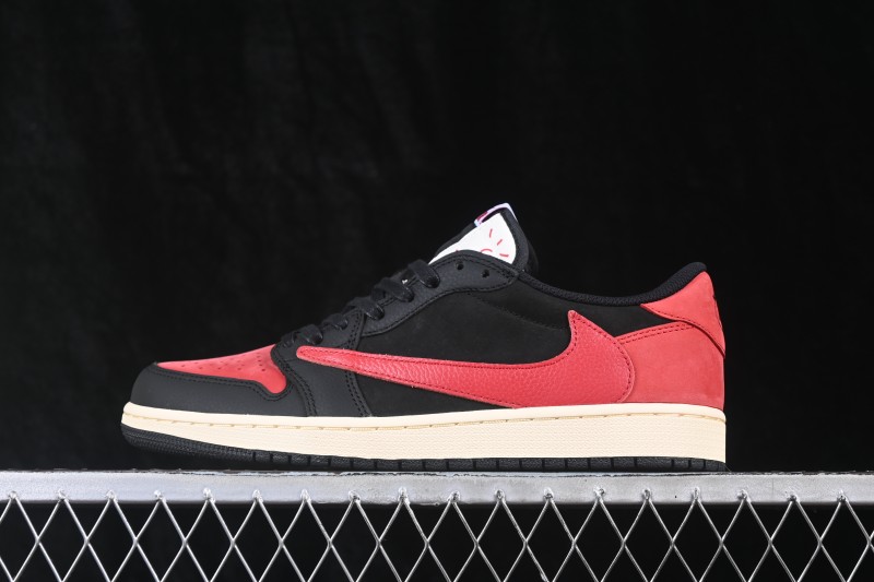 Nike Travis Scott x Air Jordan 1 Low OG Retro Basketball Shoes with Reverse Swoosh Design - DM7866-061