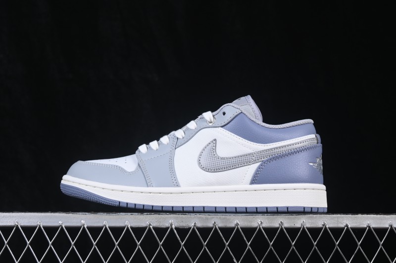 Nike Air Jordan 1 Low Retro Basketball Shoes with Classic White and Light Blue Colorway - IX5003-101