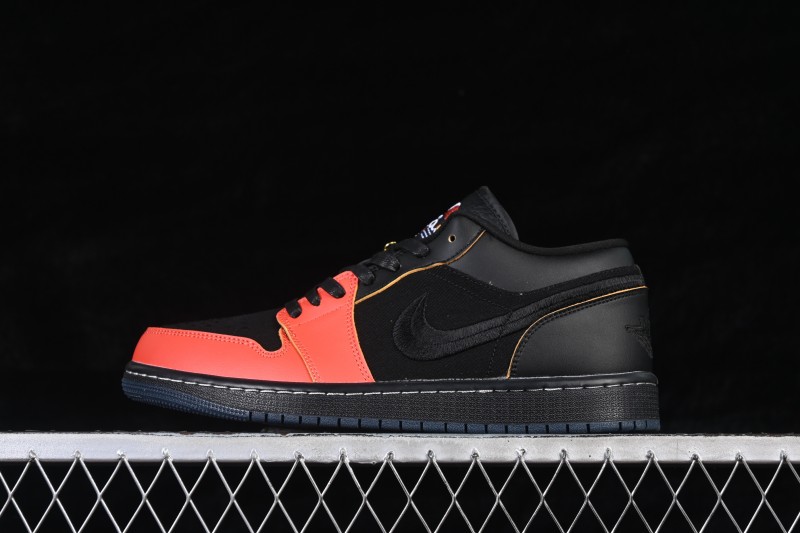 Nike Air Jordan 1 Low AJ1 Basketball Sneakers with Black Cherry Red Colorway - IQ3460-010