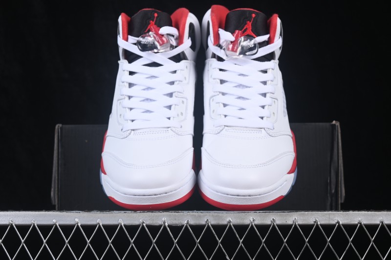 Nike Air Jordan 5 Retro Fire Red Black Tongue Basketball Shoes - HQ7978-101