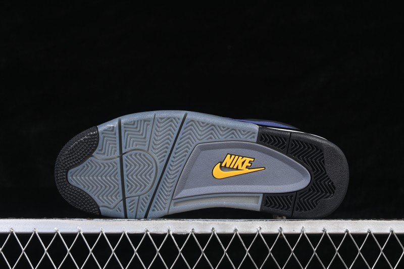 Nike Air Jordan 4 Retro "Lakers" Basketball Shoes with Premium Leather and Purple-Gold Colorway - FV5029-500