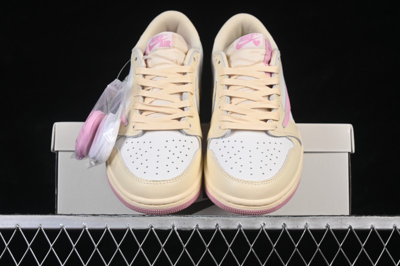 Nike Travis Scott x Air Jordan 1 Low OG Retro Basketball Shoes with Reverse Swoosh - IQ7604-100