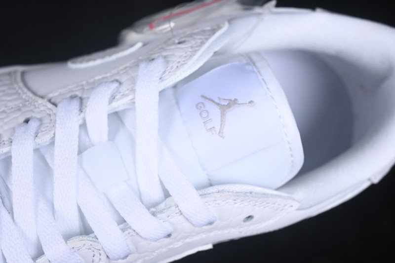 Nike Air Jordan 1 Low Retro Basketball Shoes in All-White Leather - DD9315-110