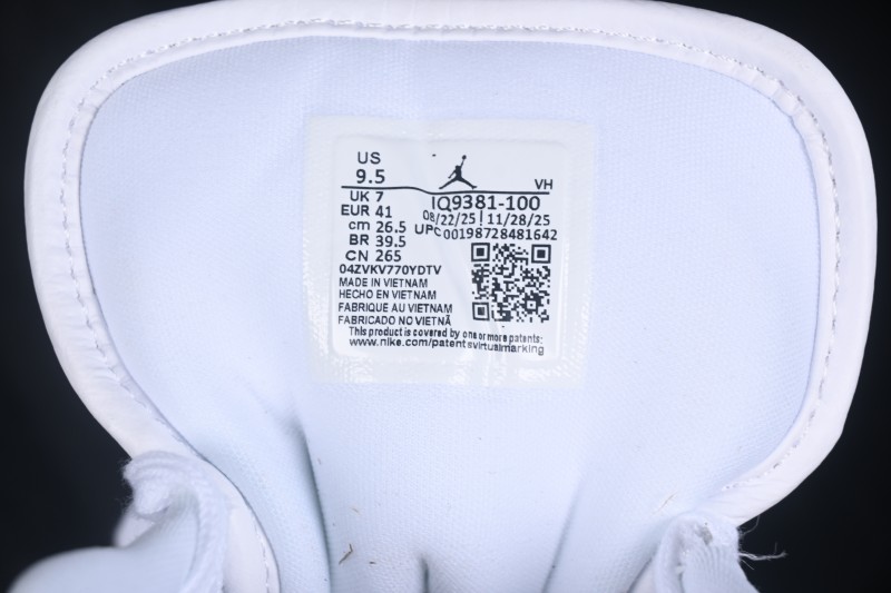 Nike Air Jordan 1 Low Retro Basketball Shoes with Silver Swoosh - IQ9381-100