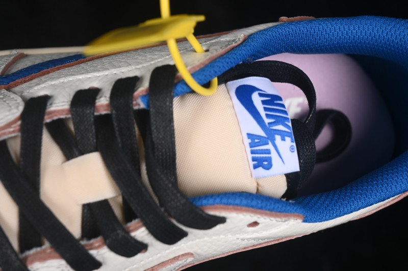 Nike Travis Scott x Air Jordan 1 Low OG Retro Sneakers with Reverse Swoosh Design - DM7866-104
