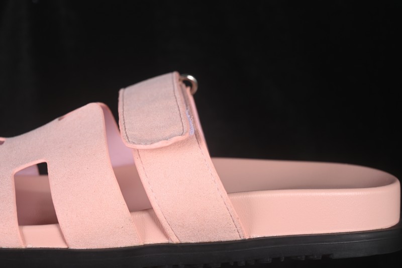 Hermes Chypre Flat Slide Sandals with Toe Loop - AJE5