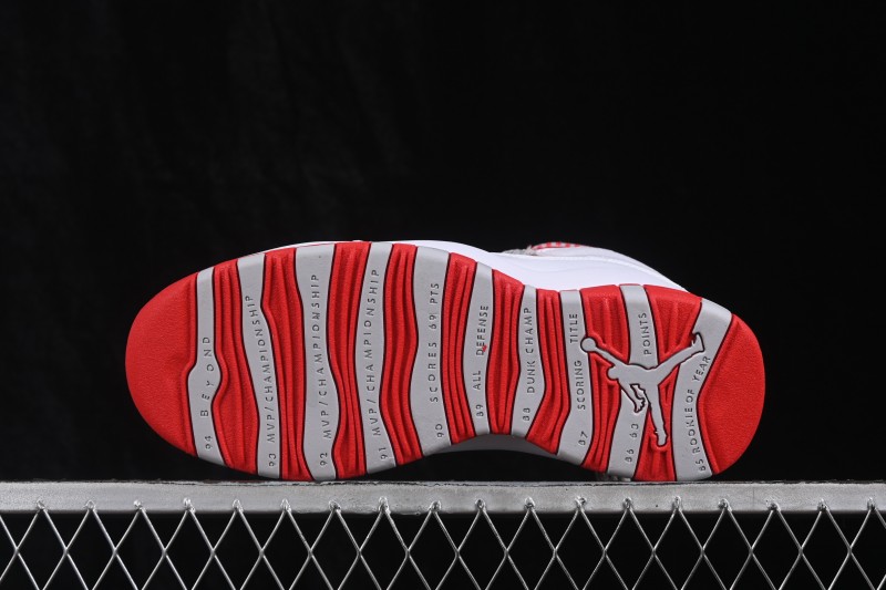 Nike Air Jordan 10 Retro Red Steel Basketball Shoes with Iconic Design - 310805-161