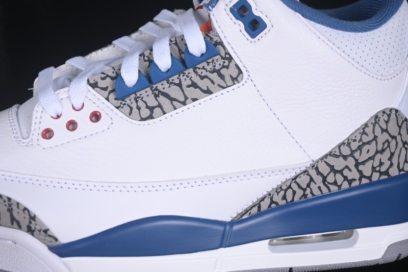 Air Jordan 3 Retro "True Blue" Men's Basketball Shoes with Classic Elephant Print and Premium Leather - IF4396-104