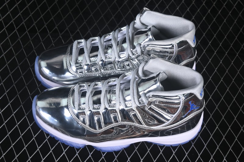 Nike Air Jordan 11 Retro Basketball Shoes with Metallic Silver Accents - CT8012-730