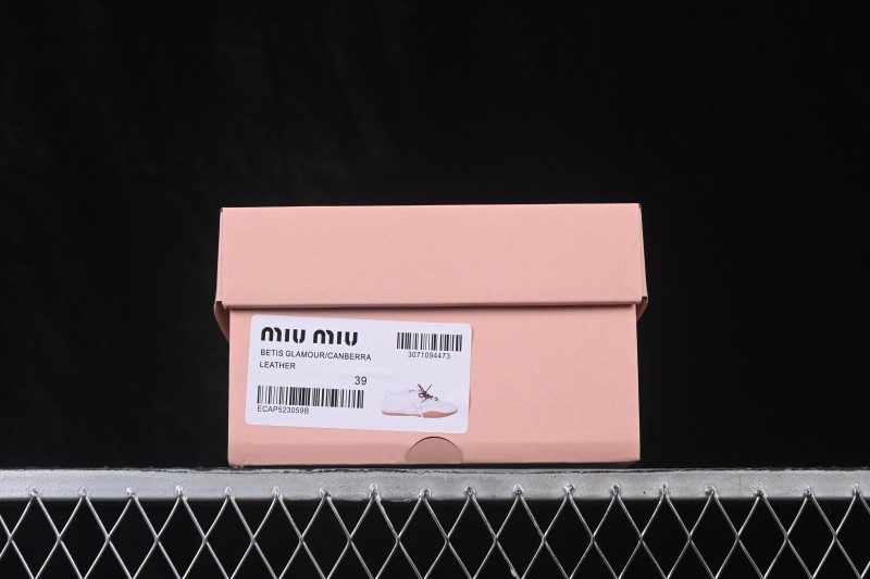Miumiu Gymnasium 26s Spring Summer Runway Multi-Element Clash Round Toe Lace-Up Mesh German Trainer Shoes Leather