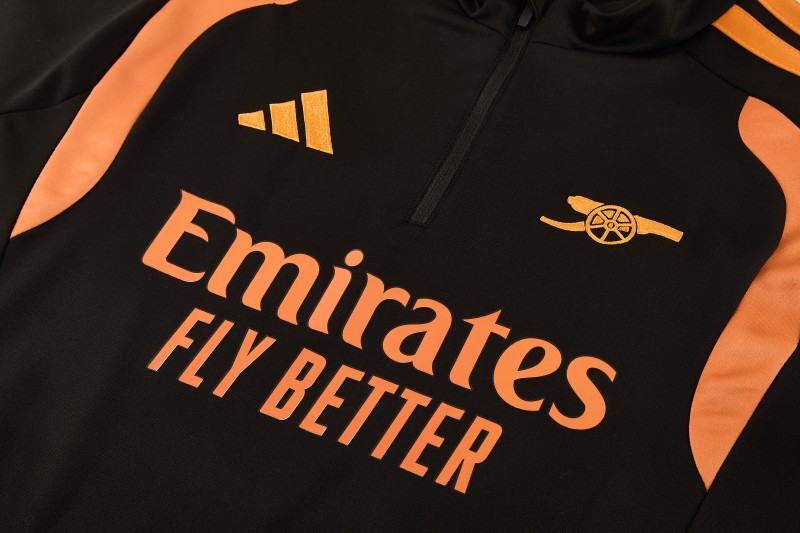 26/27 Arsenal Black Half Zipper Jacket Tracksuit + Long Pants