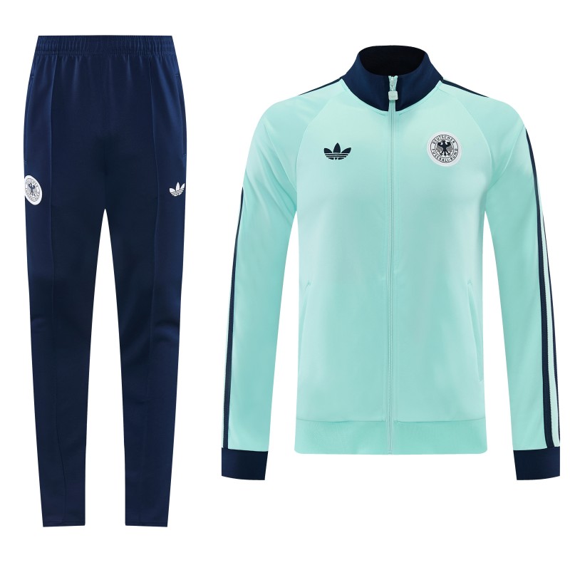 26/27 Germany  Light Green Full Zipper Jacket Tracksuit + Long Pants