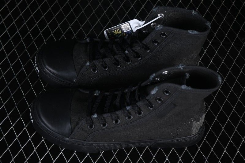 Balenciaga Paris Low Top Worn-Effect High-Top Lace-Up Fashion Sneakers - W3RC11090
