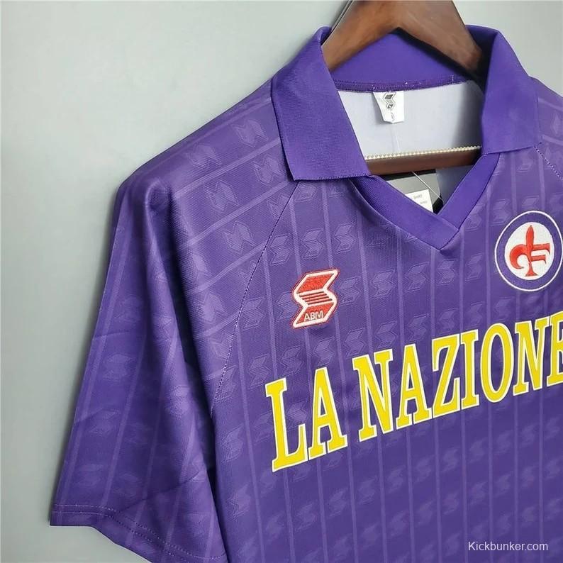Retro 89/90 Fiorentina Home Soccer Jersey
