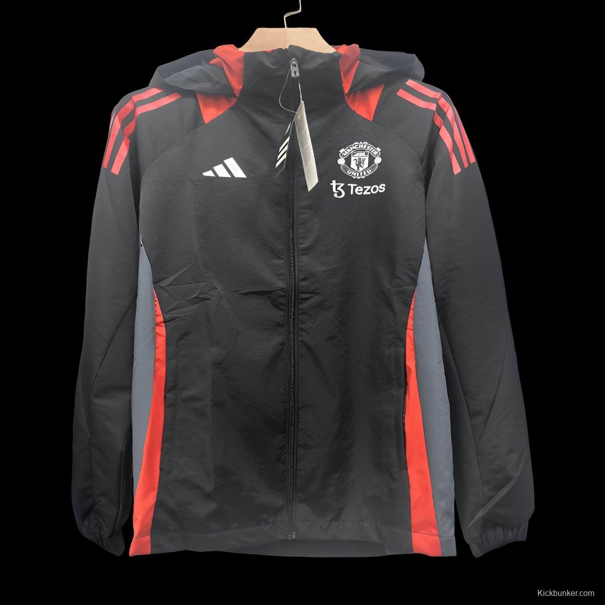24/25 Manchester United Black/Red Windbreaker