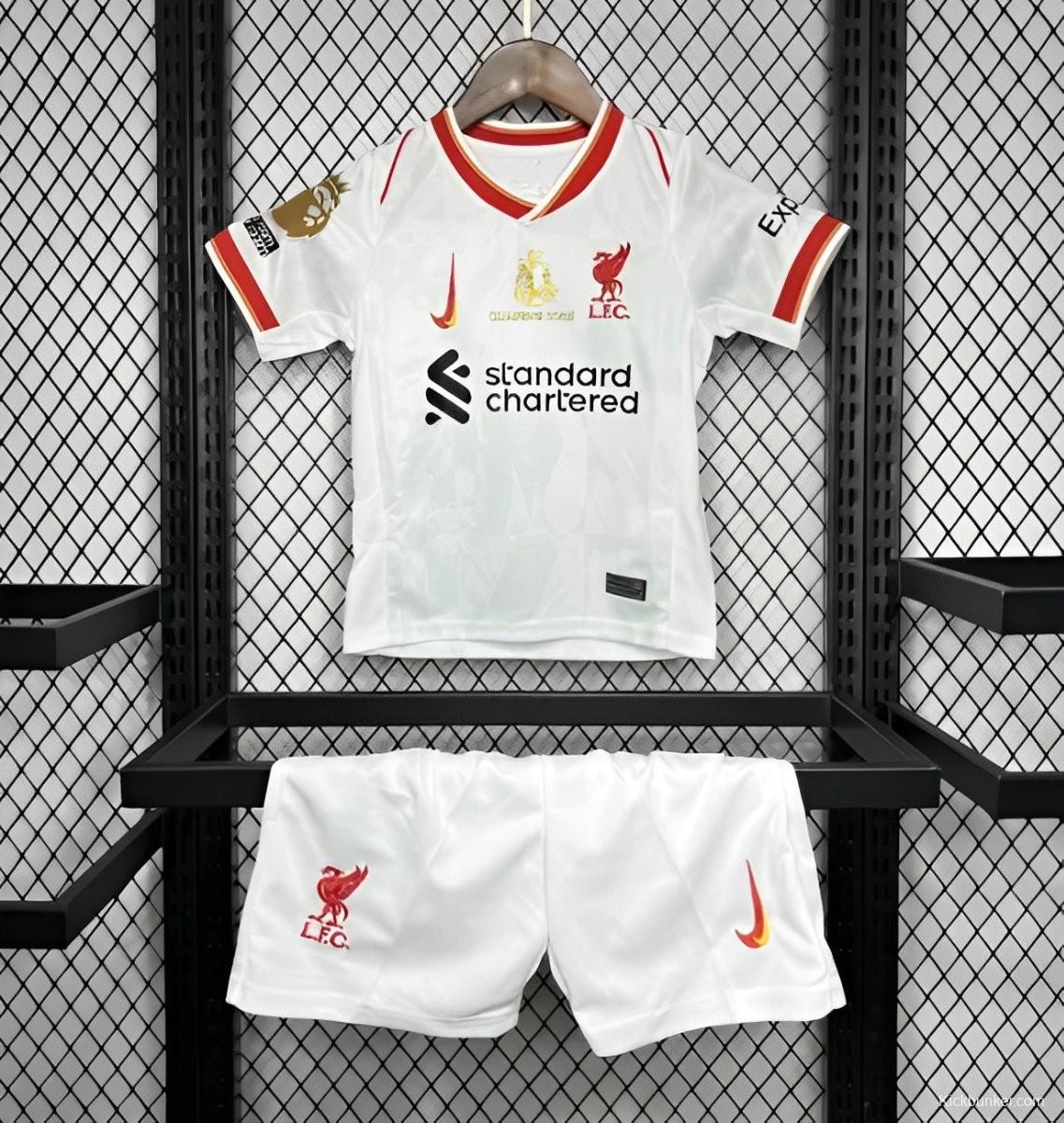 24/25 Kids Liverpool Third White Jersey With Champion Printing