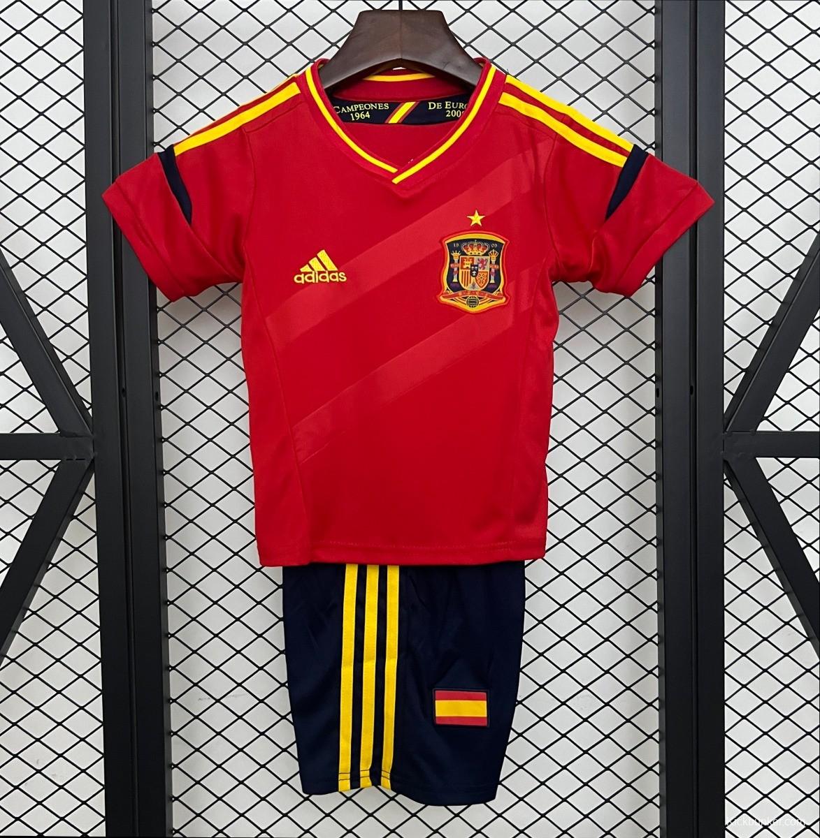 Retro 2012 Kids Spain Home Size 16-28 Jersey