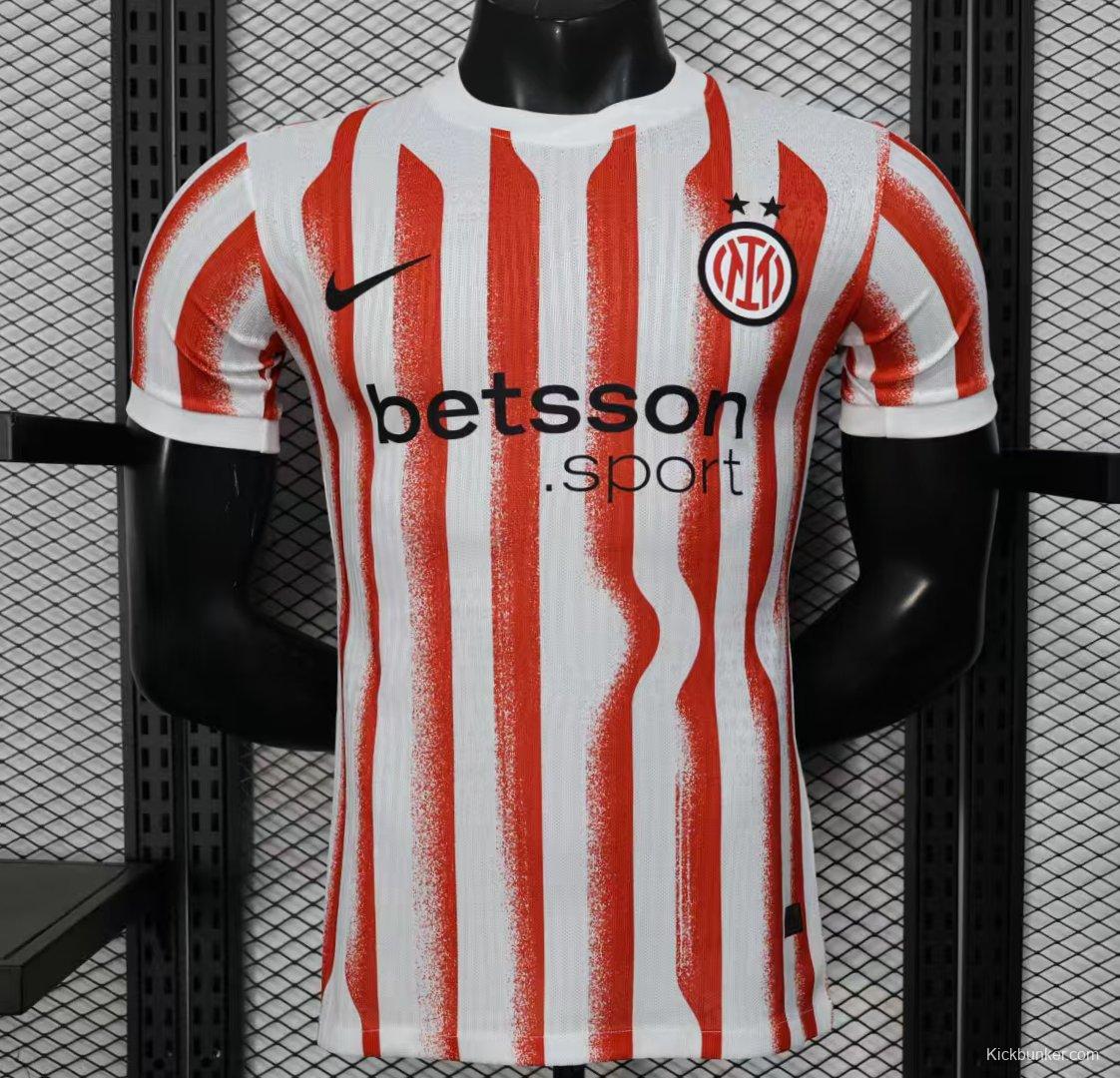 Player Version 25/26 Inter Milan Red/White Stripe Special Jersey