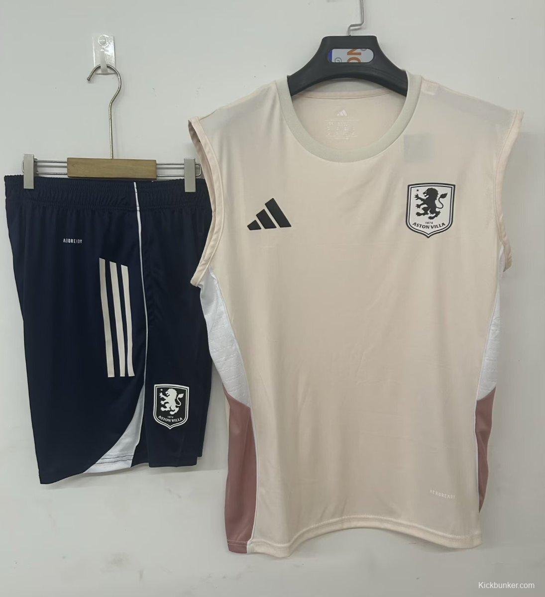25/26 Aston Villa Vest Jersey khaki+ Shorts