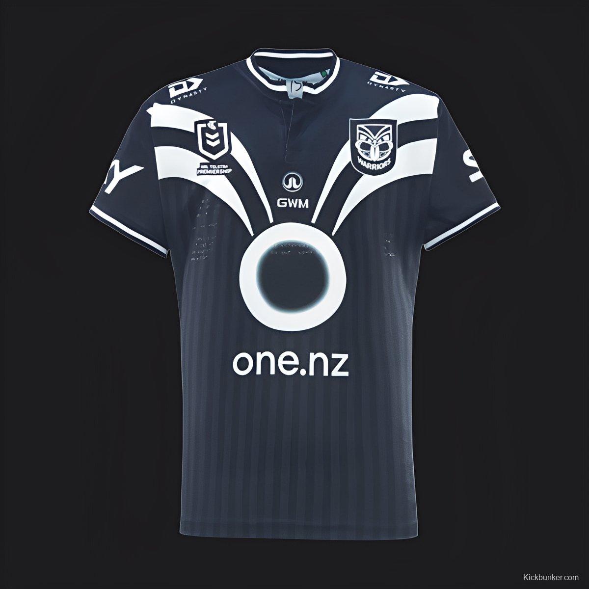 25/26 New Zealand Warriors Navy with White Diagonal Stripes Jersey