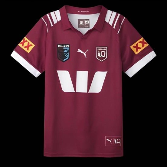 2026 Queensland Maroons Maroon with White Stripes Jersey