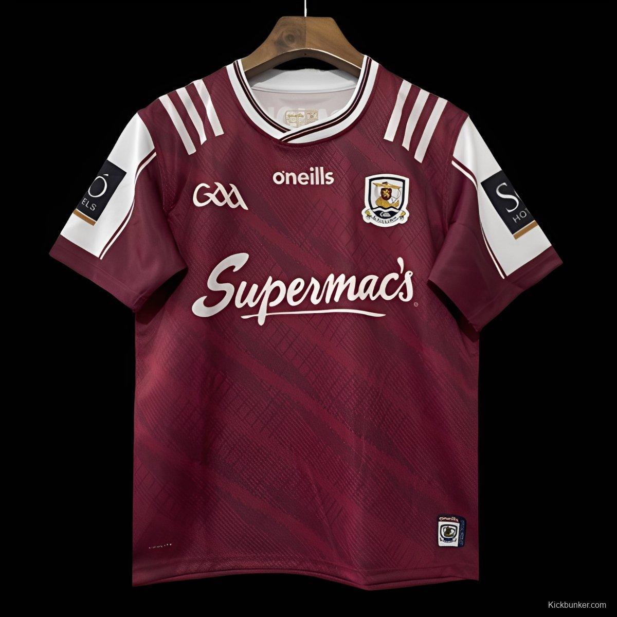 25/26 Galway GAA Maroon with White Trim Home Jersey