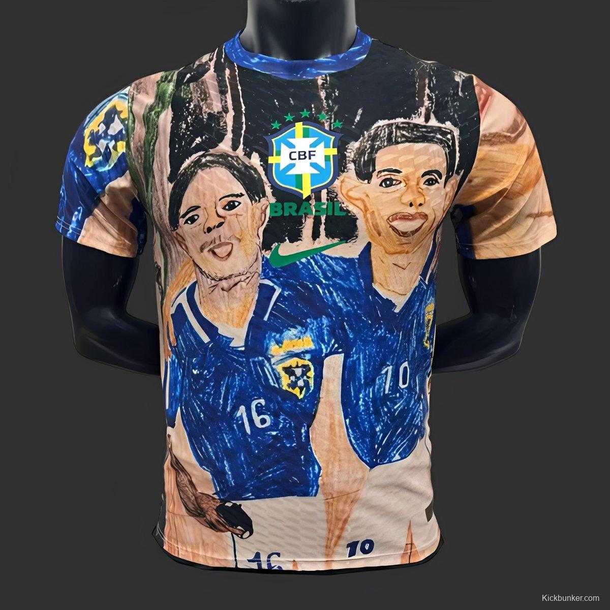 Player Version 2026 Brazil Blue with Marta & Mia Hamm Portrait Jersey