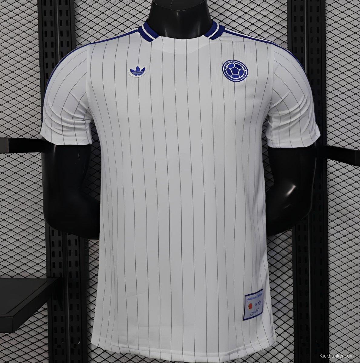 2026 Player Version Colombia White with Blue Vertical Stripe Jersey