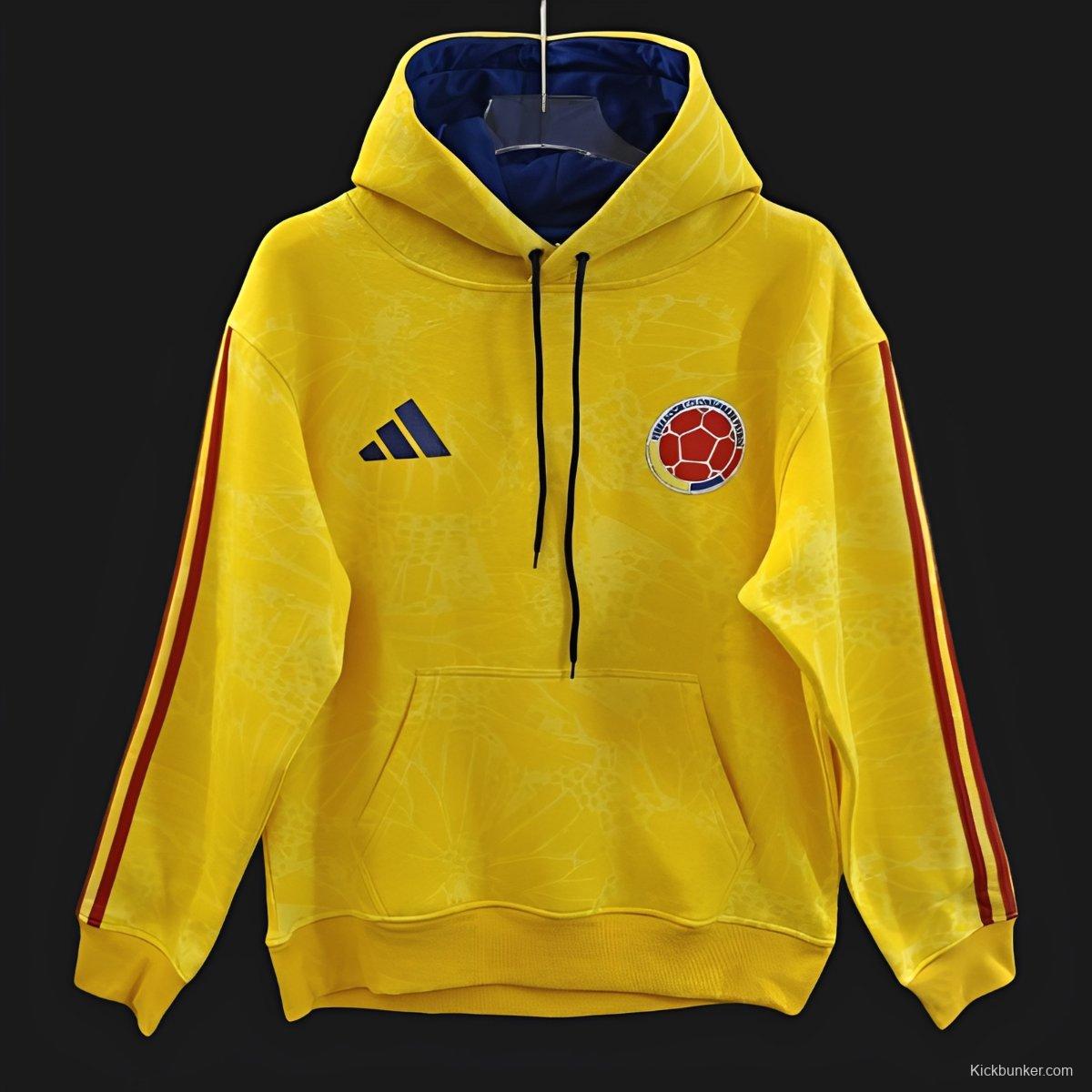 25/26 Colombia Yellow Embroidered Logo Hoodie