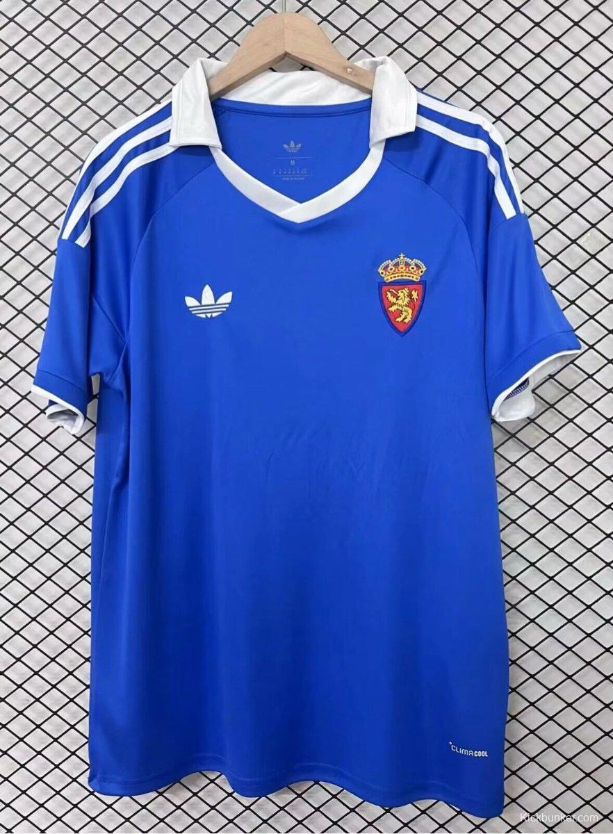 25/26 Real Zaragoza Blue / White Remake Vintage Jersey