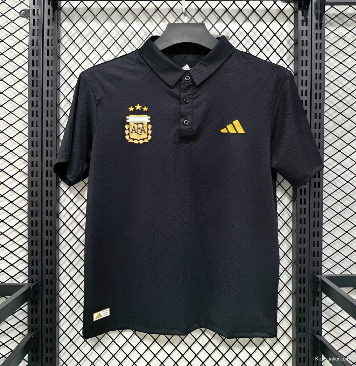 2026 Argentina Black Polo Jersey