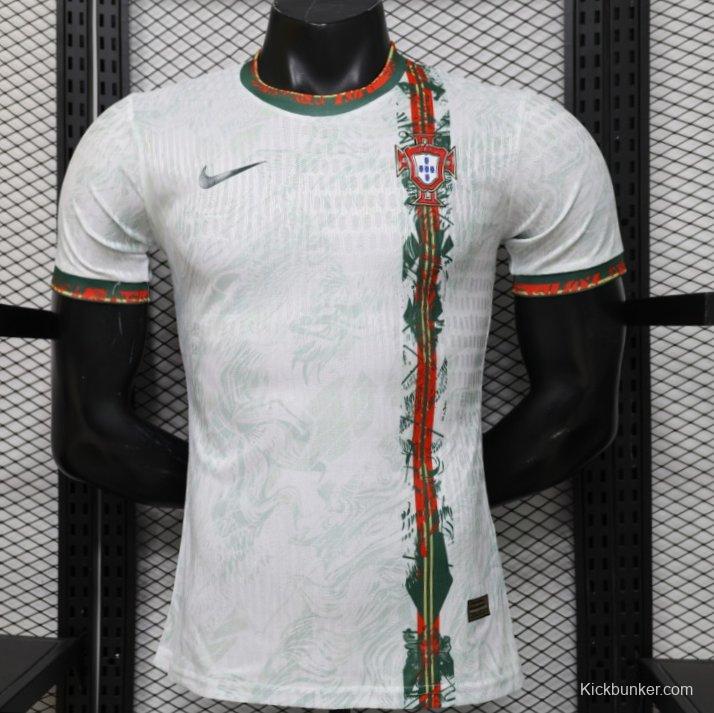 Player Version 2026 Portugal FPF Nike Special Edition White Lion Embossed Heritage Jersey