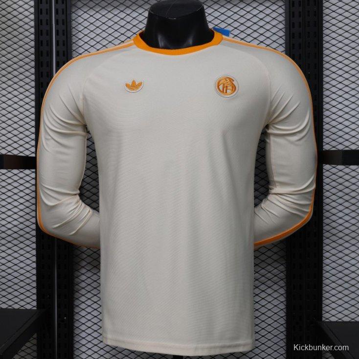 Player Version 26/27 Bayern Munich Cream White 1990 Vintage Remake Long Sleeve Jersey