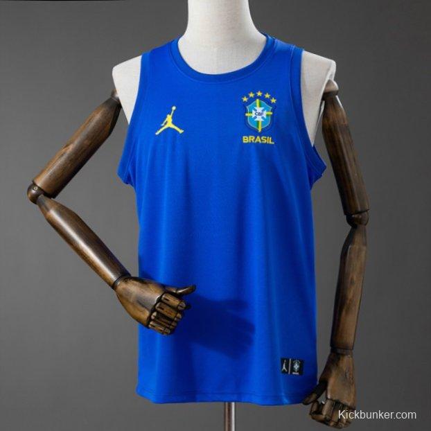 2026 Brazil Training Jersey Vest Blue