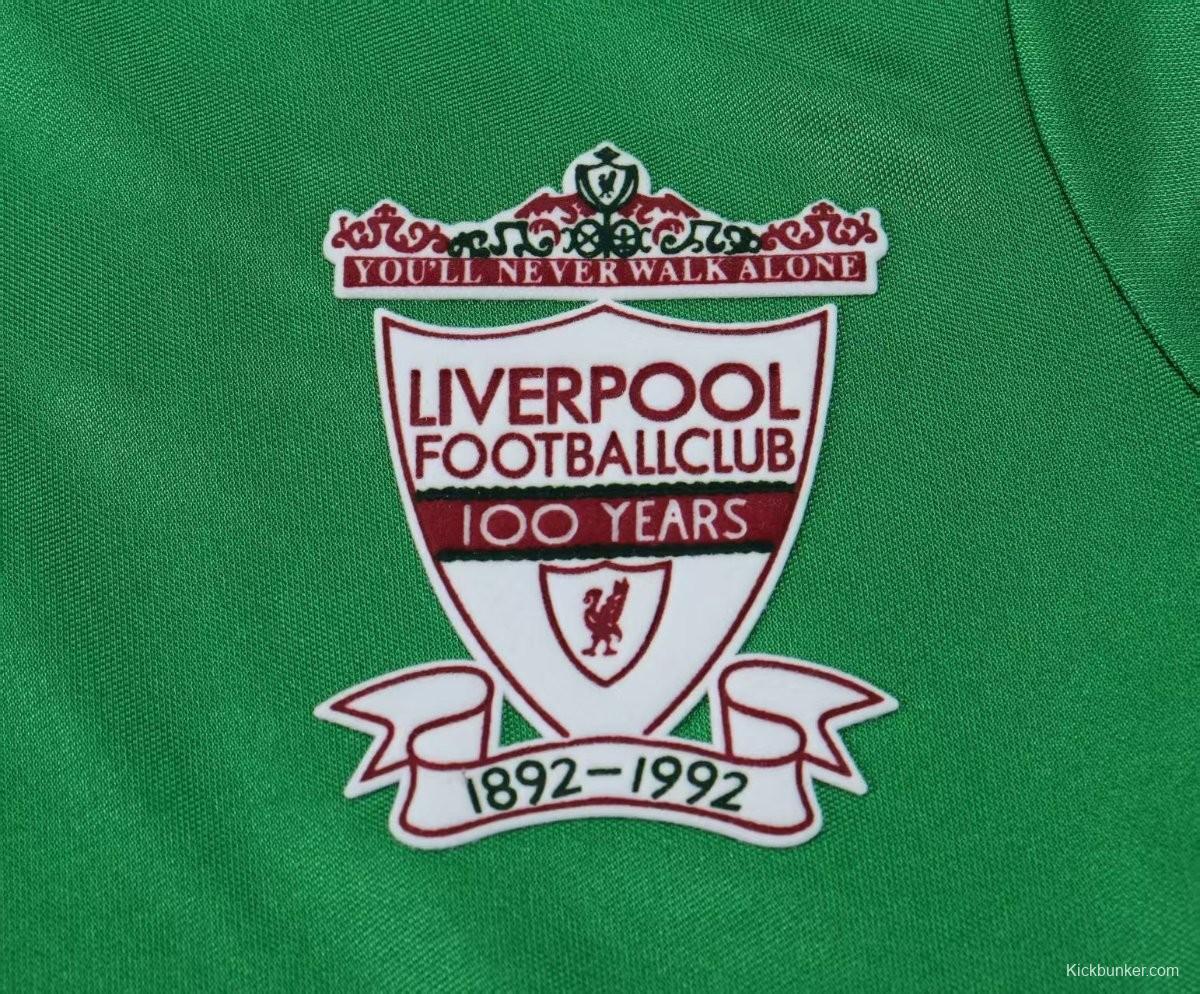 Retro 92/93 Kids Liverpool Away Green Jersey
