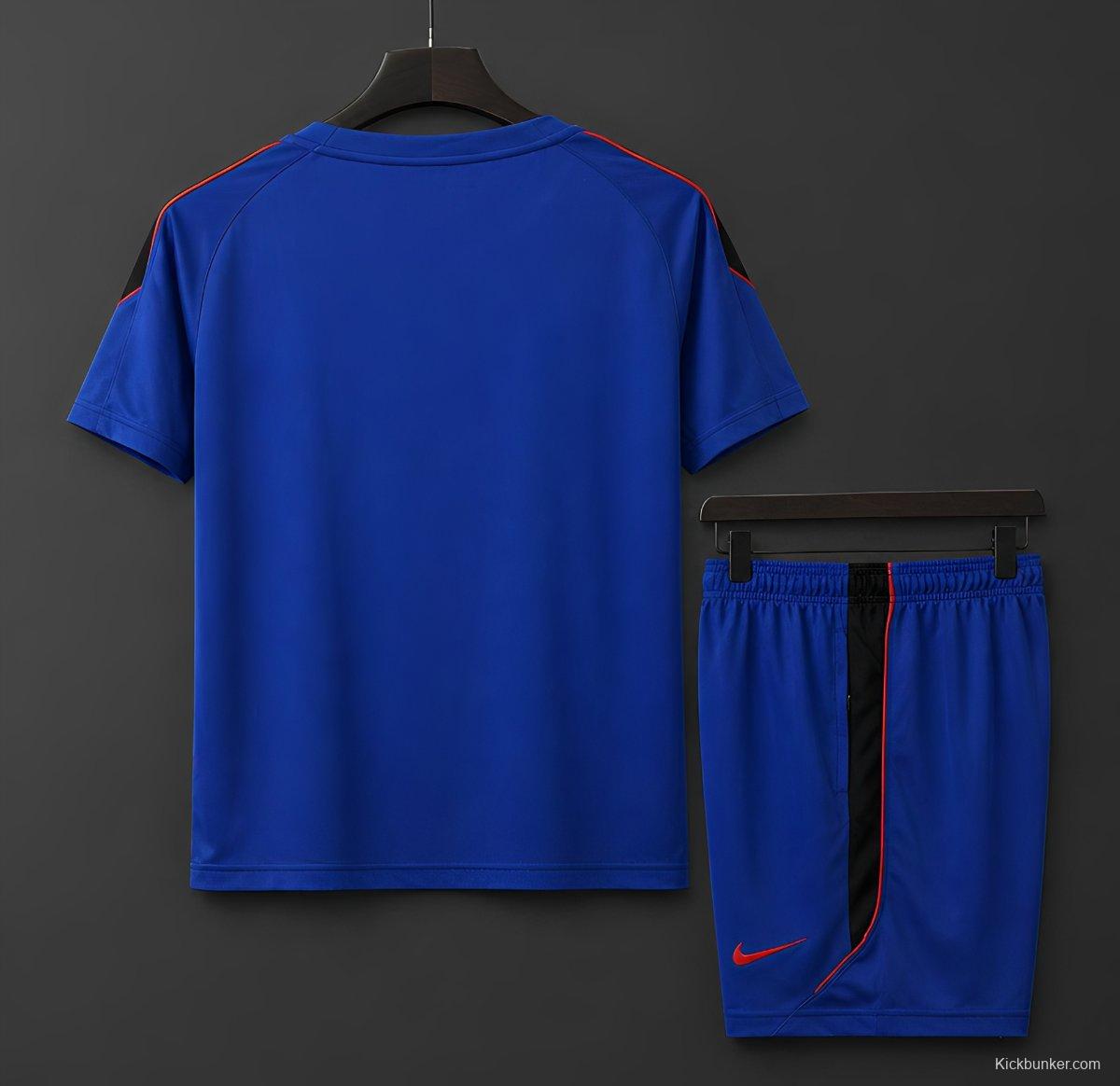 2026 Norway Away Training Blue/Red Jersey + Shorts Set