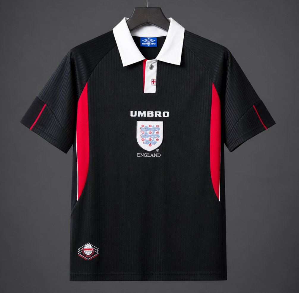Retro 1997/99 England Black & Red Away Jersey