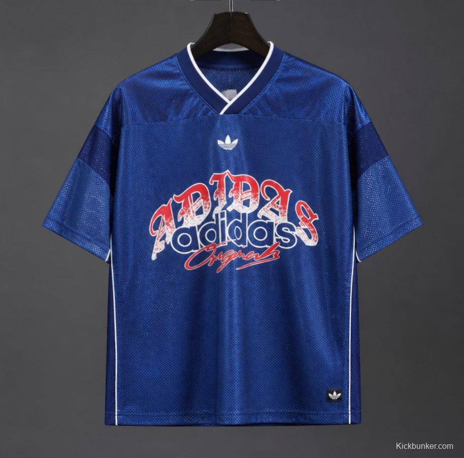 26/27 Adidas Originals Roses Mesh Blue Vintage Style Jersey