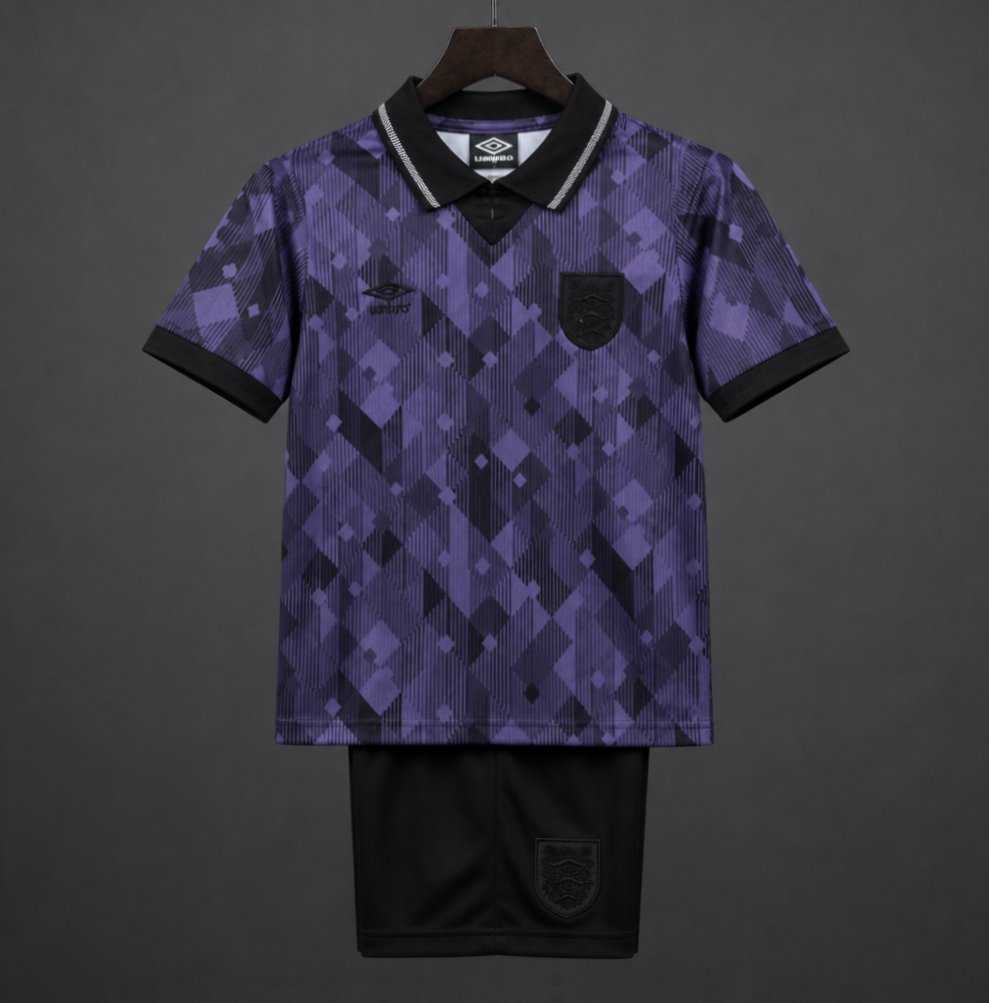 Retro Kids 1990  England Black Jersey