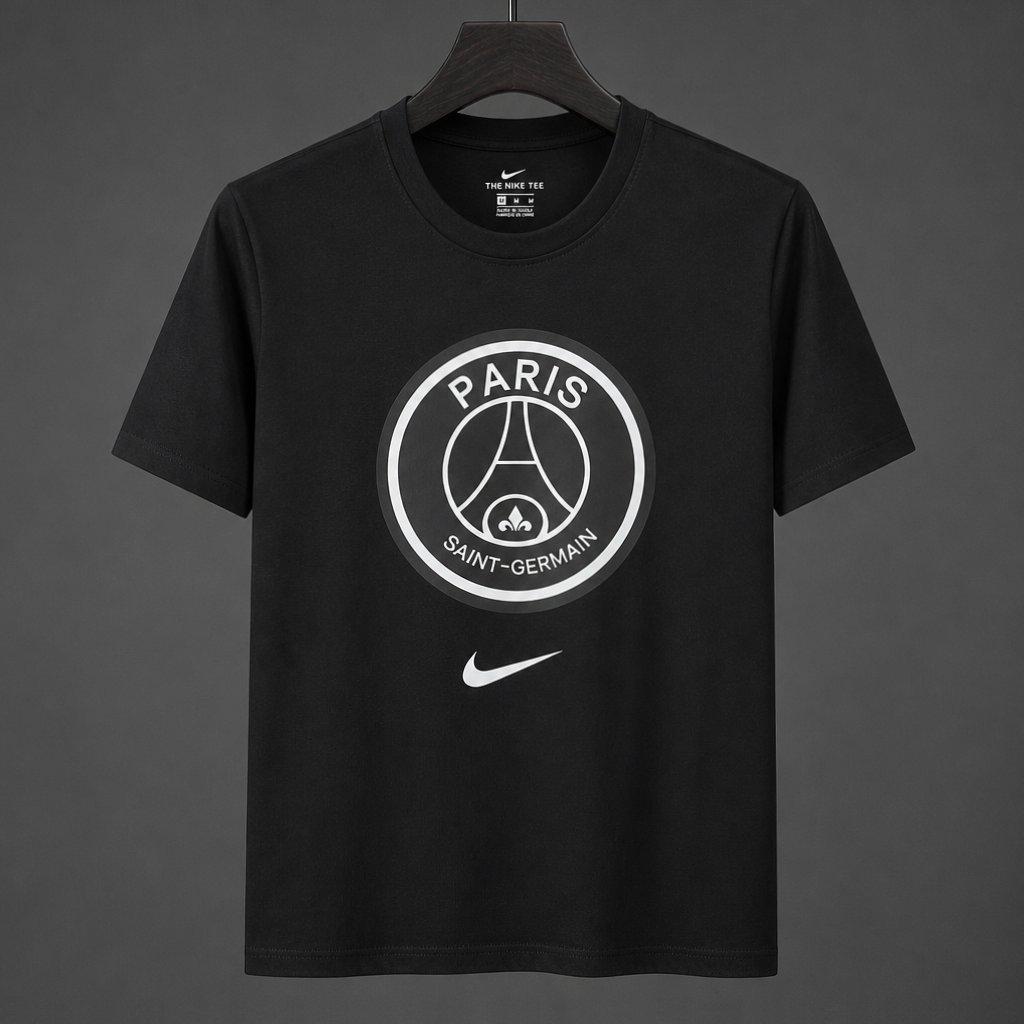 26/27 PSG Black Cotton T-Shirt