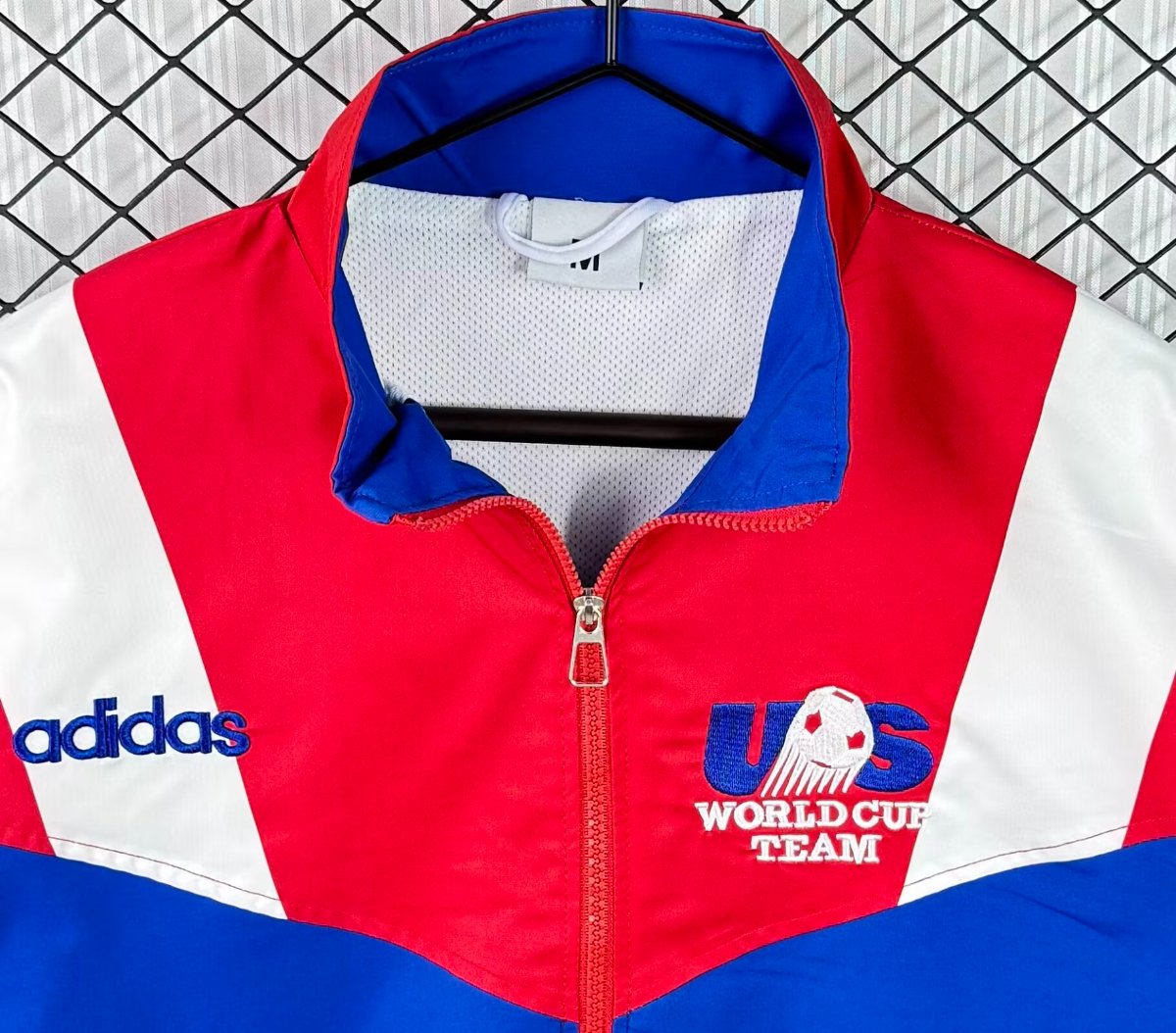 Retro 1994 USA Blue Full Zipper Windbreaker