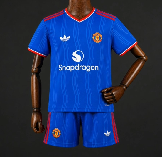 26/27 Kids Manchester United Away Blue Jersey